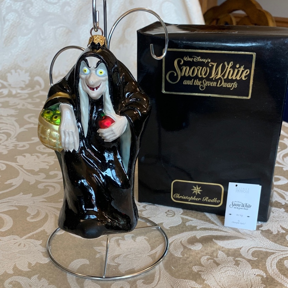Christopher Radko Black and Green Witch Ornament